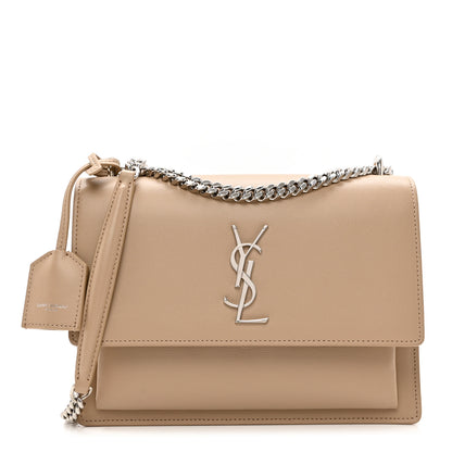 Saint Laurent Calfskin Medium Monogram Sunset Dark Beige 1 of 7