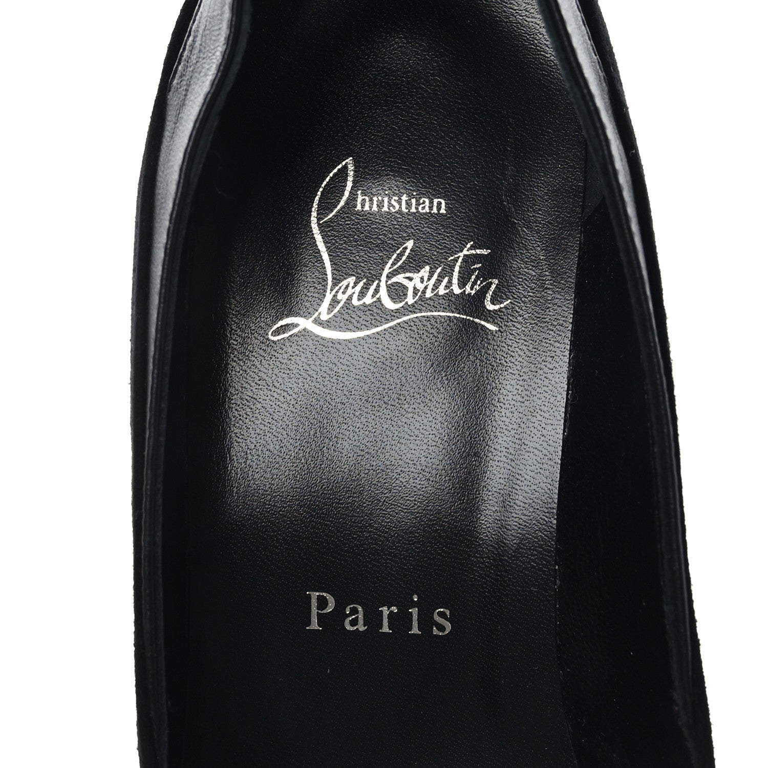 Christian Louboutin Suede Calfskin Miss Duvette 55mm Cap Toe Pumps 37.5 Black 6 of 8