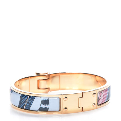 Hermes Enamel Printed Narrow Savana Dance Hinged Bracelet S Arts And Crafts 3 of 6