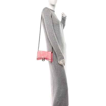 Balenciaga Nappa Denim Printed Hourglass Chain Bag Denim Pink 2 of 14