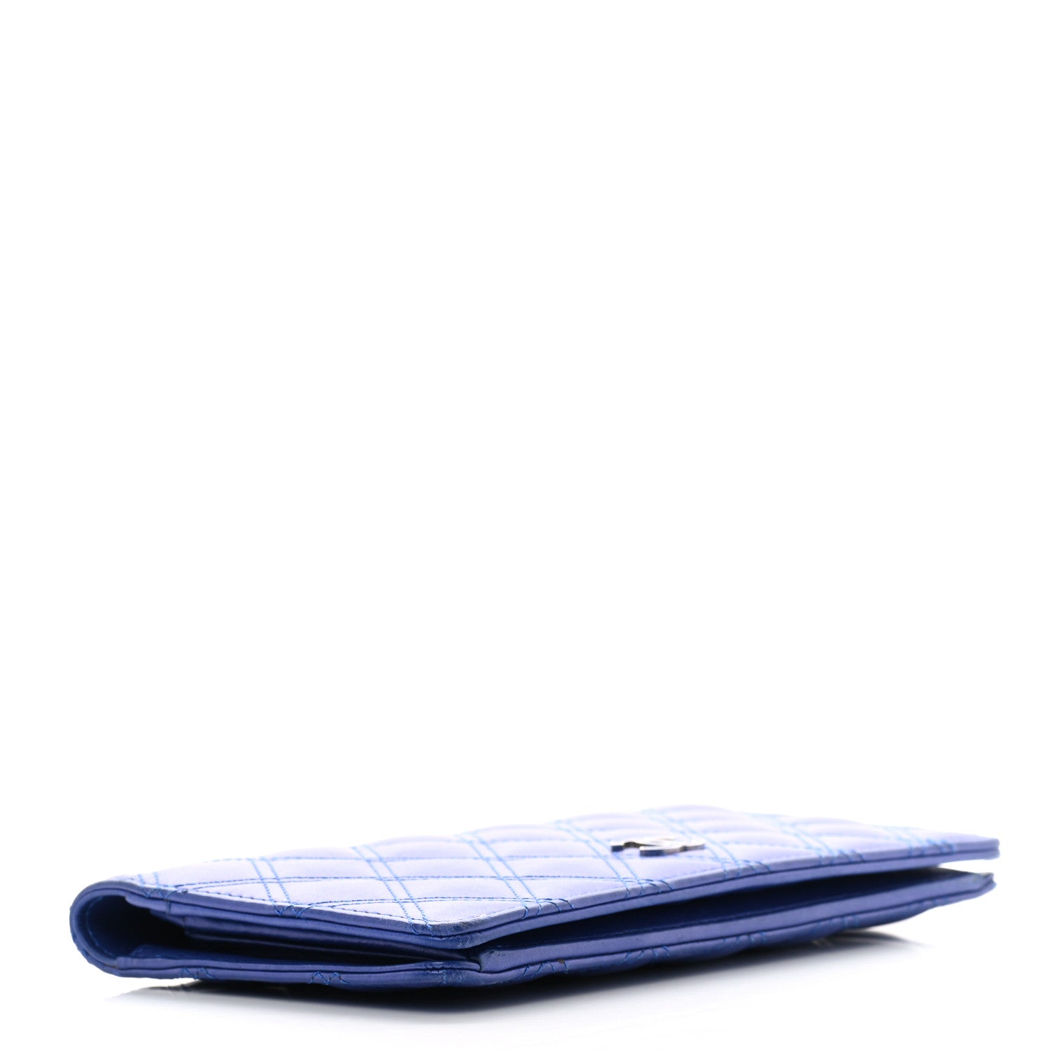Chanel Lambskin Quilted Yen Wallet Dark Blue 4 of 8
