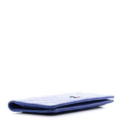 Chanel Lambskin Quilted Yen Wallet Dark Blue 4 of 8