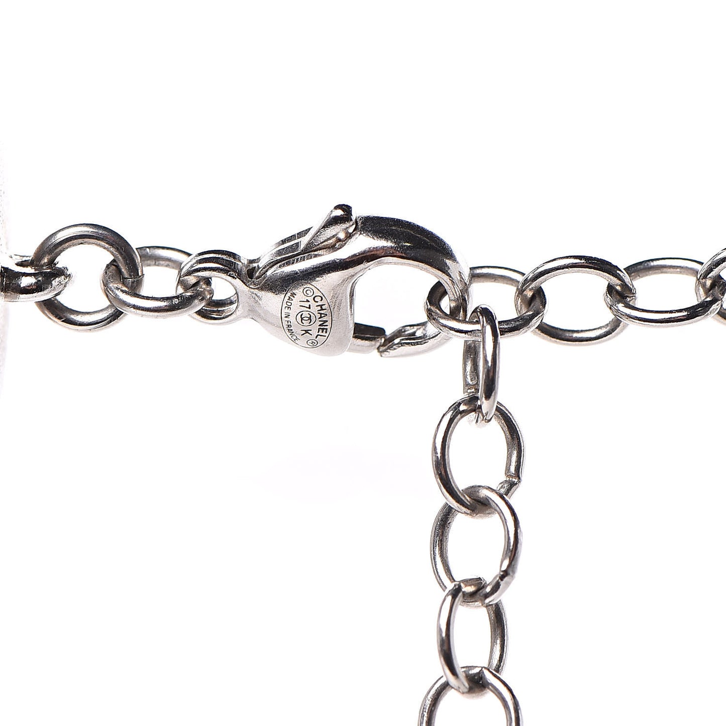 Crystal CC Logo Choker Necklace Silver