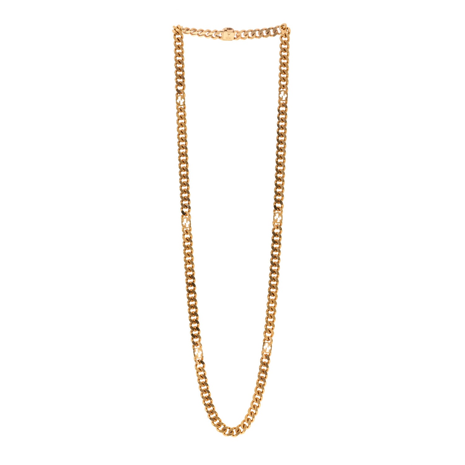 Gucci Metal Interlocking GG Chain Necklace Gold 3 of 6