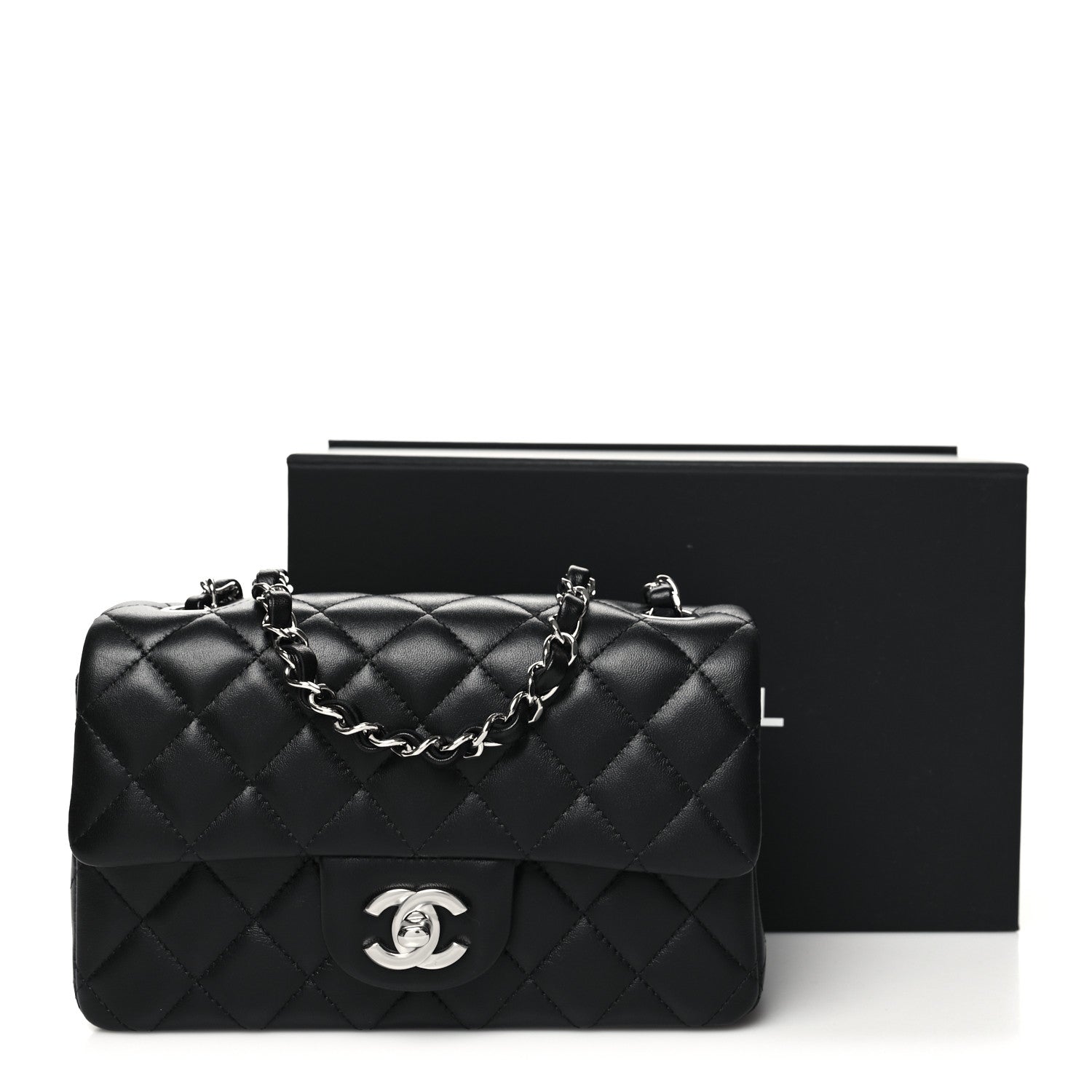 Chanel Lambskin Quilted Mini Rectangular Flap Black 11 of 11