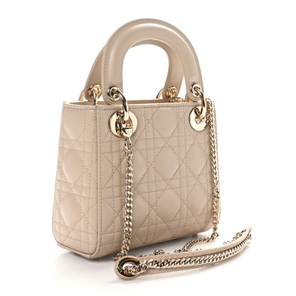 Christian Dior Lambskin Cannage Mini Lady Dior Sand 3 of 11