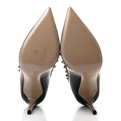 Valentino Garavani Patent Rockstud 100mm Pumps 38.5 Black Poudre 5 of 7