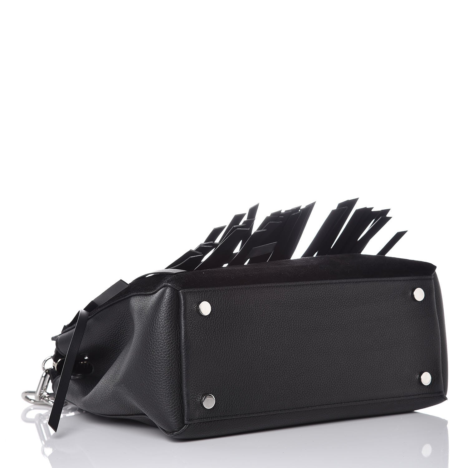 Alexander Wang Calfskin Suede Fringe Attica Tote Black 5 of 7