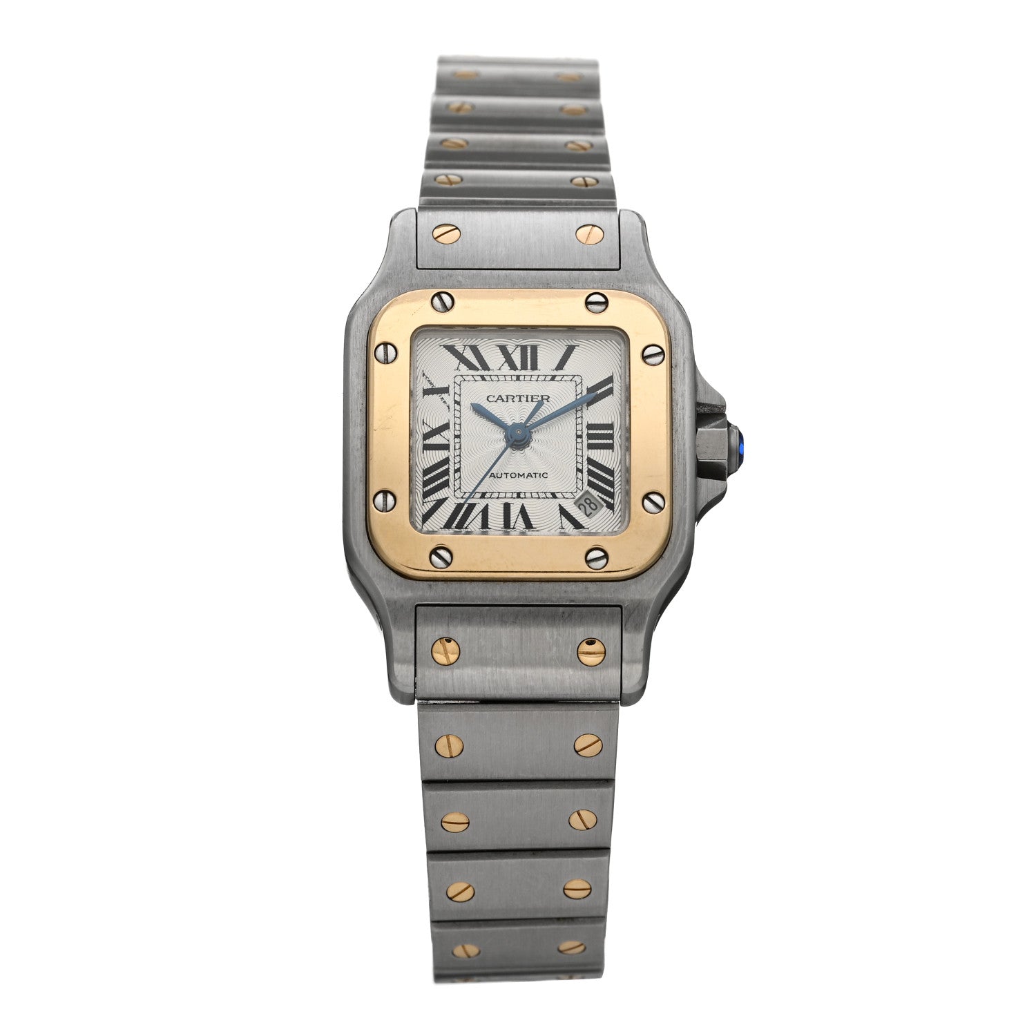 Cartier Stainless Steel 18K Yellow Gold 24mm Santos De Cartier Galbee Automatic Watch 1 of 4