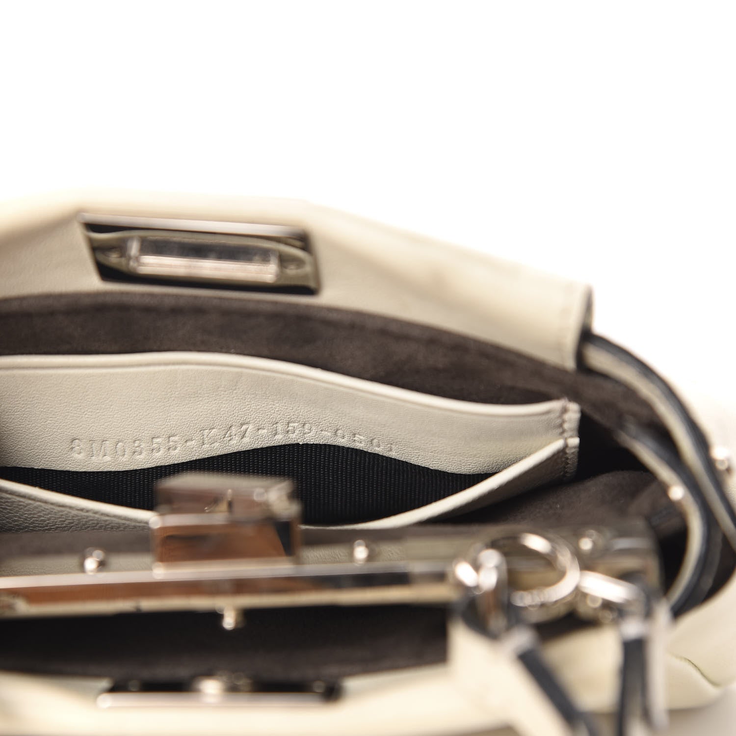Fendi Shiny Nappa Micro Peekaboo Iconic Satchel White 11 of 12