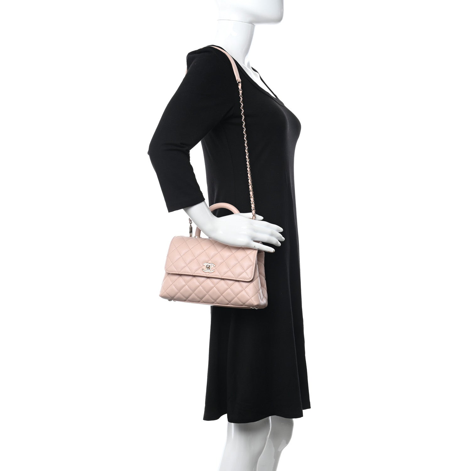 Chanel Caviar Quilted Mini Coco Handle Flap Rose Clair 2 of 10