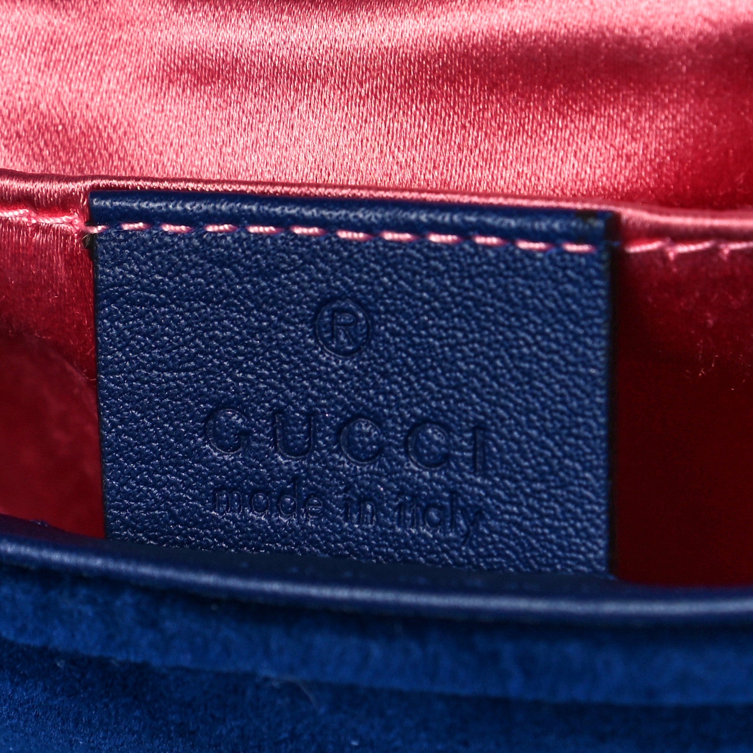 Gucci Velvet Matelasse Mini GG Marmont Shoulder Bag Cobalt Blue 6 of 7