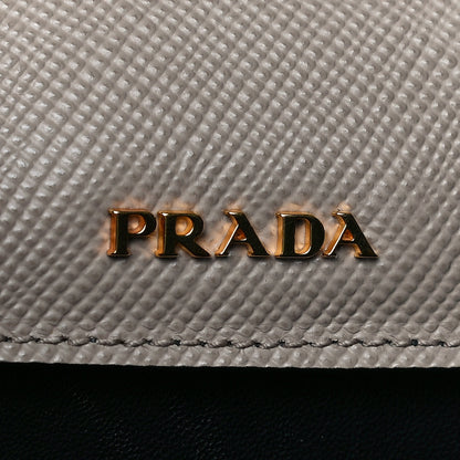 Prada Saffiano Cuir Medium Double Bag Cammeo Black 6 of 10