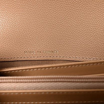 Chanel Caviar Quilted Large Gusset Flap Wallet Beige 7 of 9