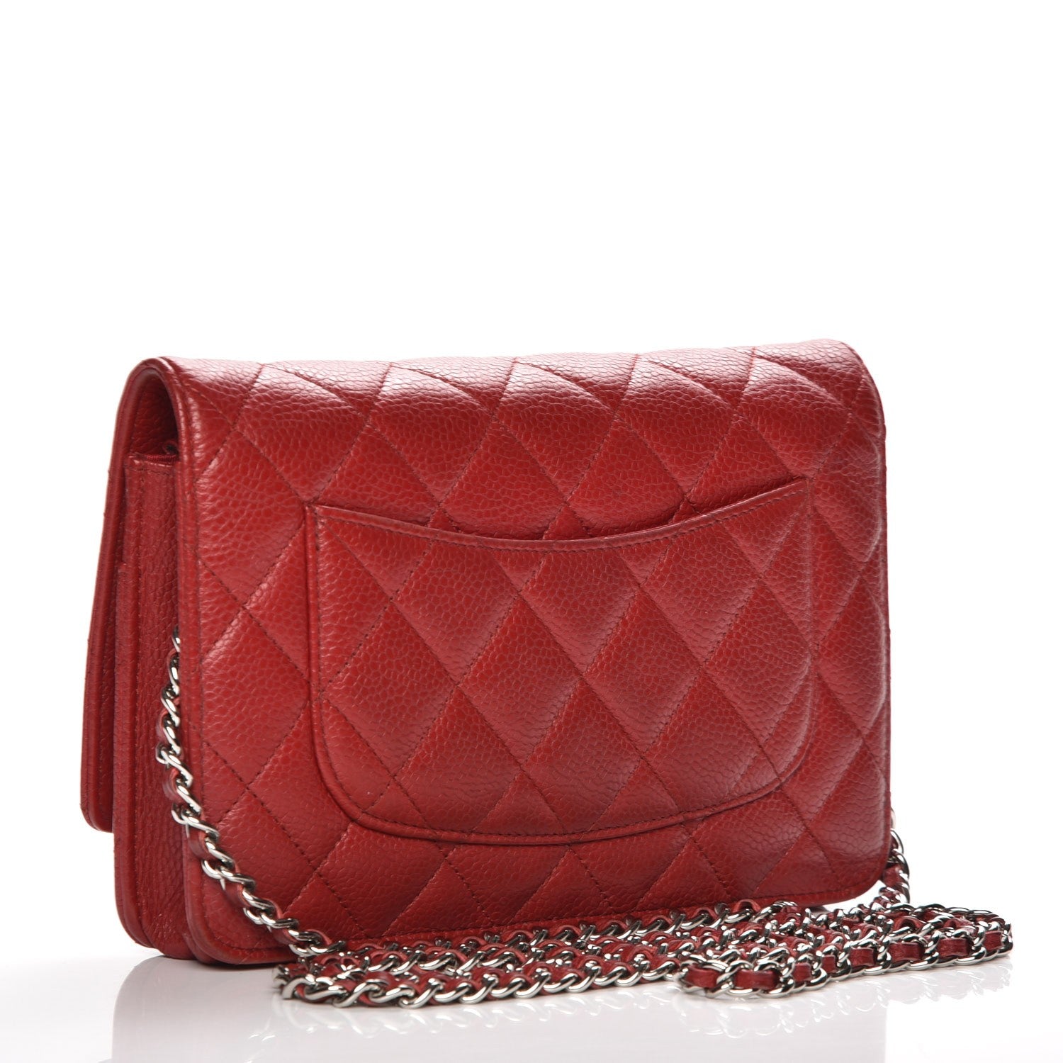 Chanel Caviar Quilted Wallet On Chain WOC Red 3 of 13