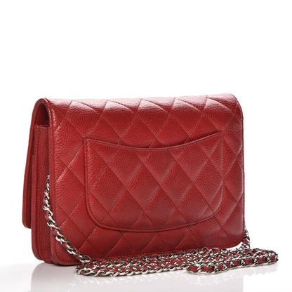 Chanel Caviar Quilted Wallet On Chain WOC Red 3 of 13
