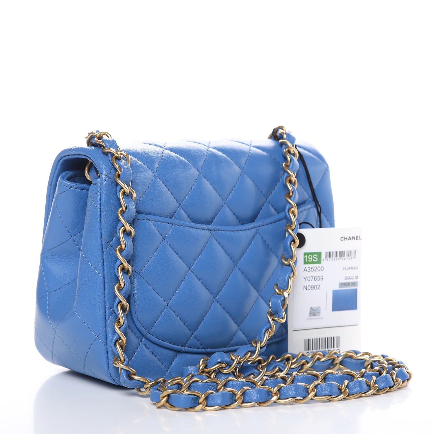 Chanel Lambskin Quilted Mini Square Flap Blue 3 of 10