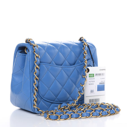 Chanel Lambskin Quilted Mini Square Flap Blue 3 of 10