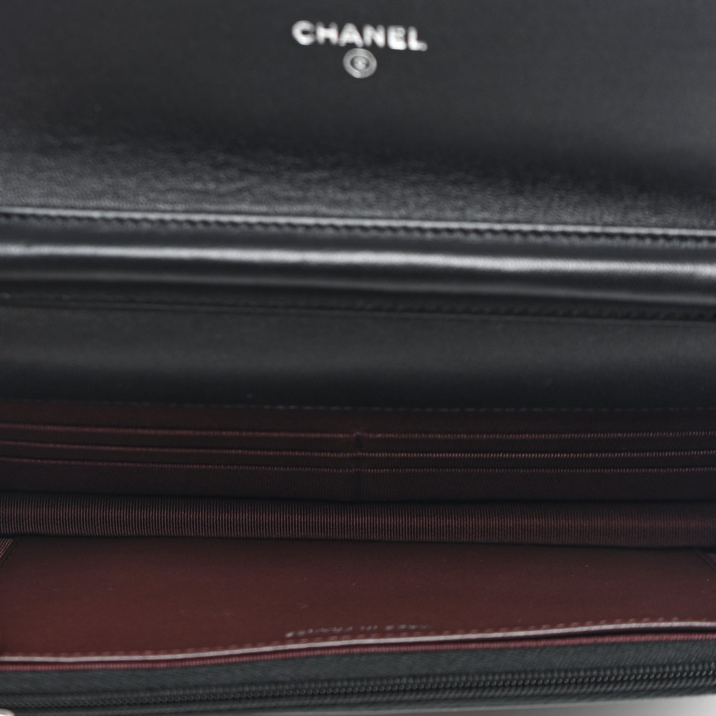 Lambskin Quilted Wallet On Chain WOC Black