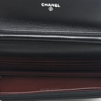 Chanel Lambskin Quilted Wallet On Chain WOC Black 5 of 13