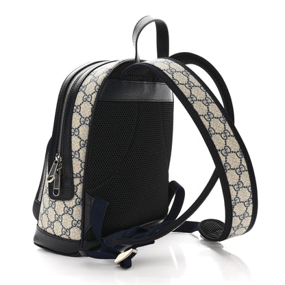 Gucci GG Supreme Monogram Textured Dollar Calfskin Web Small Ophidia Day Backpack Beige Blue Black 3 of 10