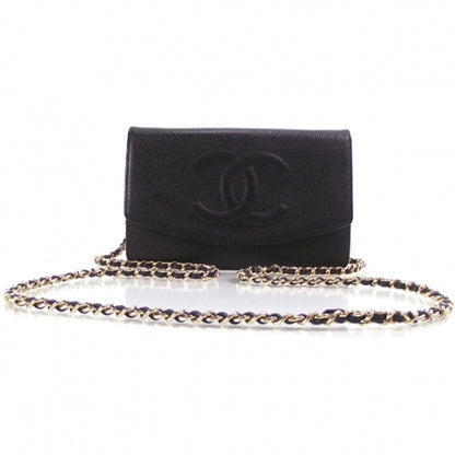 Chanel Caviar Wallet on Chain Black 1 of 10