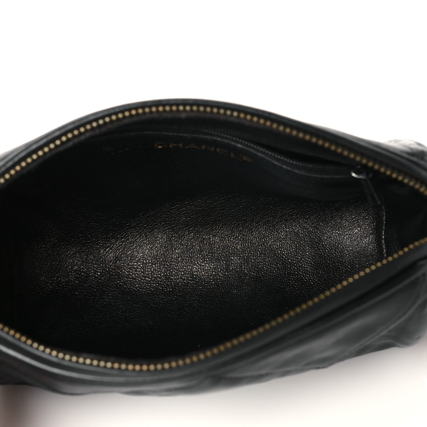 Lambskin Quilted Small Tassel Camera Case Black