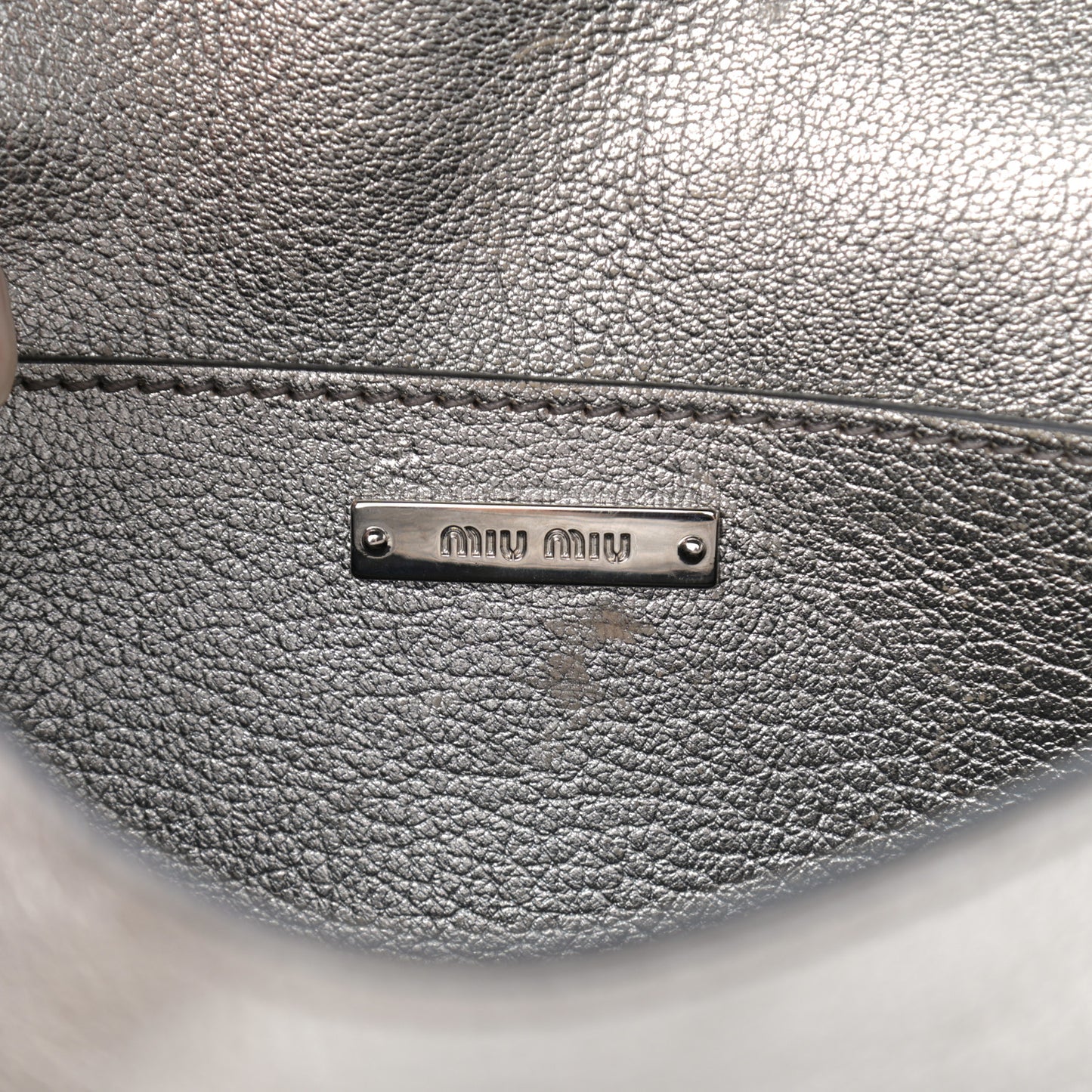 Metallic Goatskin Madras Crystal Embellished Shoulder Bag Cromo