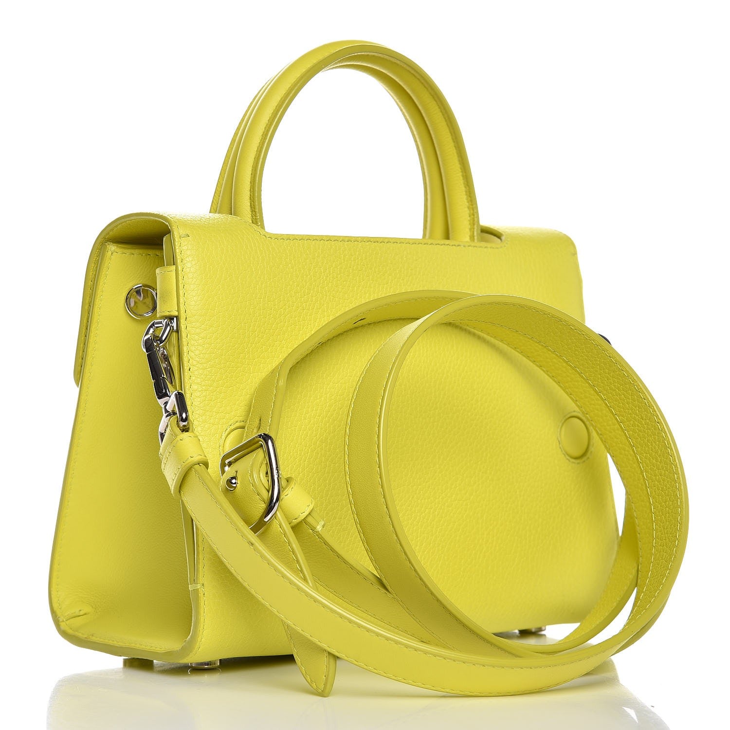 Christian Dior Grained Calfskin Mini Diorever Flap Yellow 3 of 12