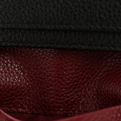 Gucci Pebbled Calfskin Bi-Color GG Marmont Card Case Black Rosso Ancora 7 of 10