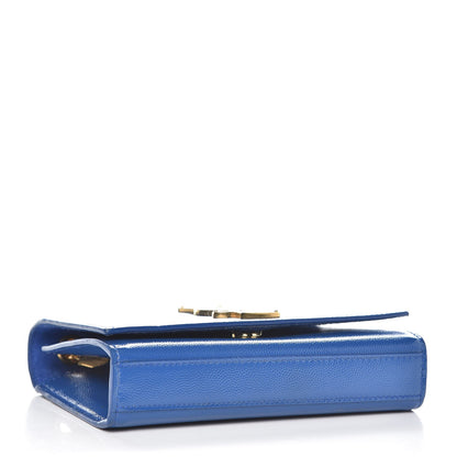 Saint Laurent Grain De Poudre Small Classic Monogram Kate Satchel Royal Blue 4 of 9