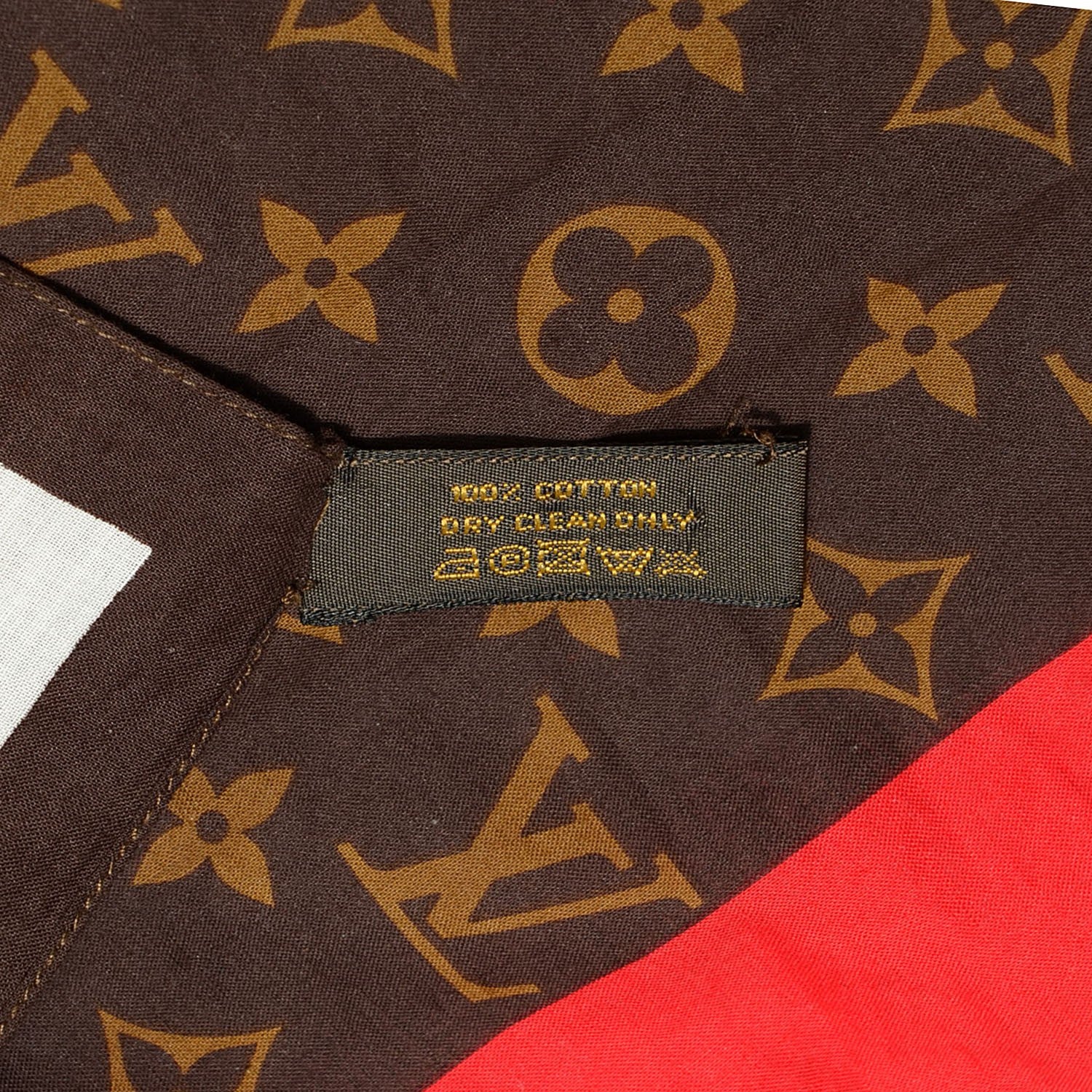 Louis Vuitton Cotton Monogram Groom Bandana Scarf Red 5 of 5