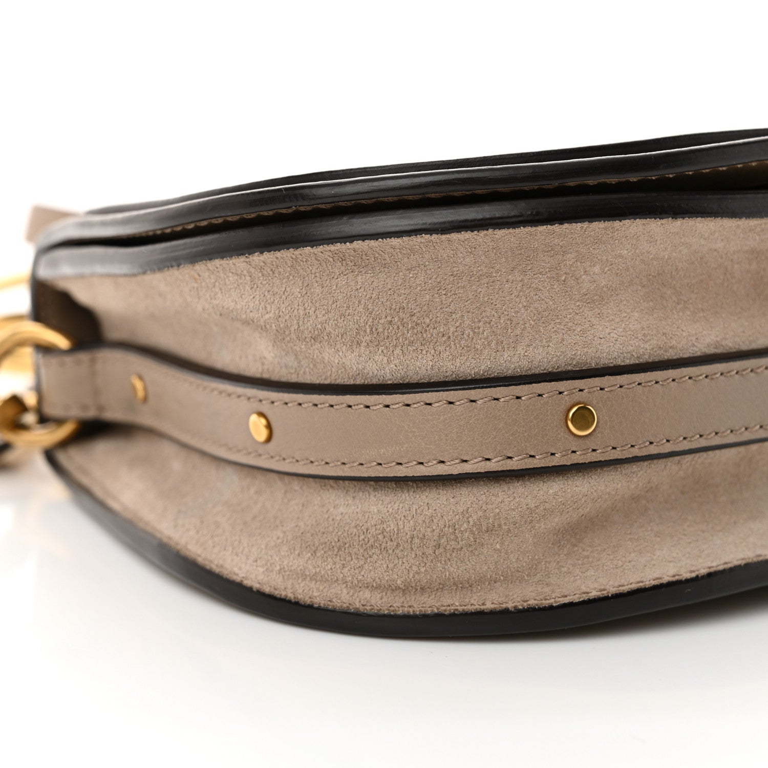 Chloe Calfskin Suede Small Nile Bracelet Bag Motty Grey 9 of 14