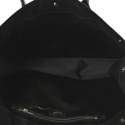 Saint Laurent Raffia Linen Calfskin Rive Gauche Tote Black 5 of 9