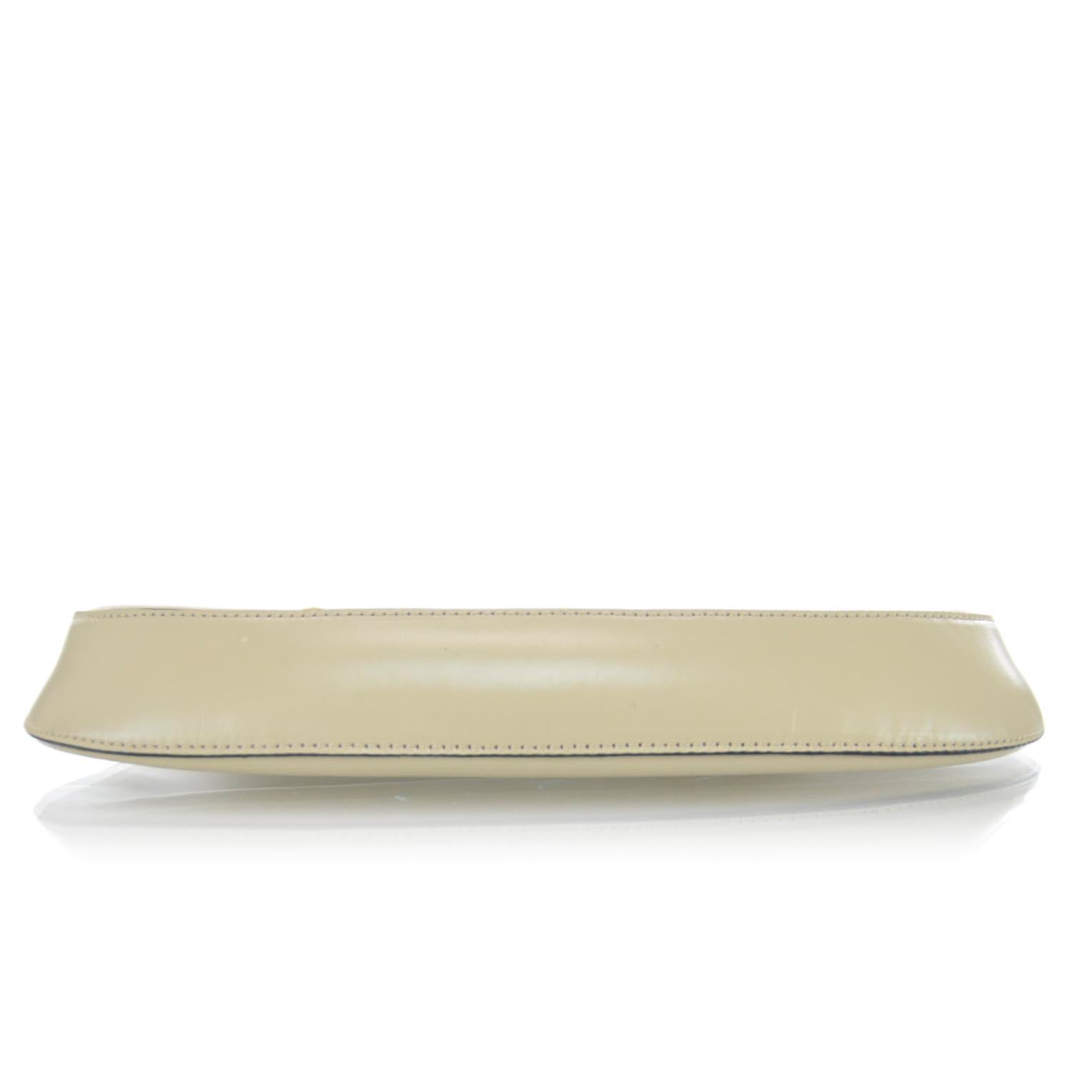 Prada Smooth Leather Shoulder Bag Beige 6 of 12