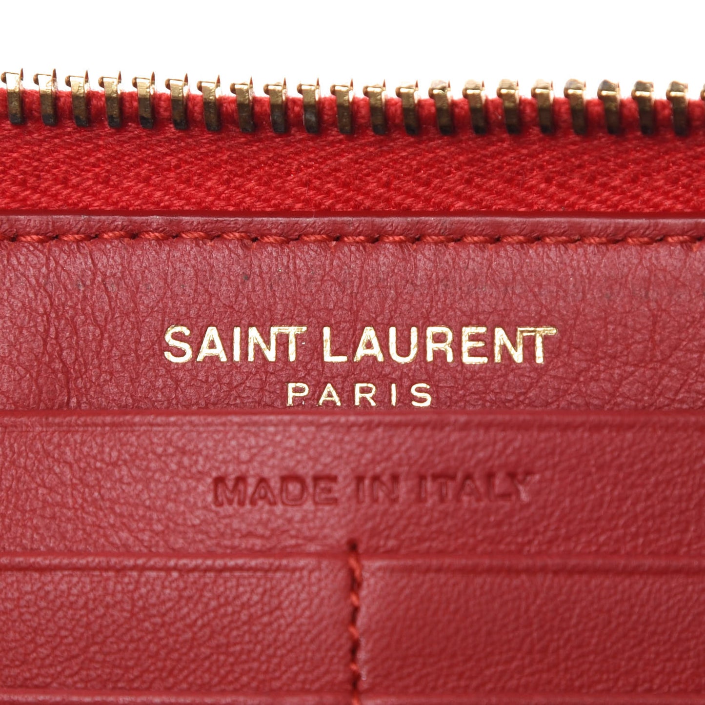 Calfskin Monogram Zip Around Wallet Red