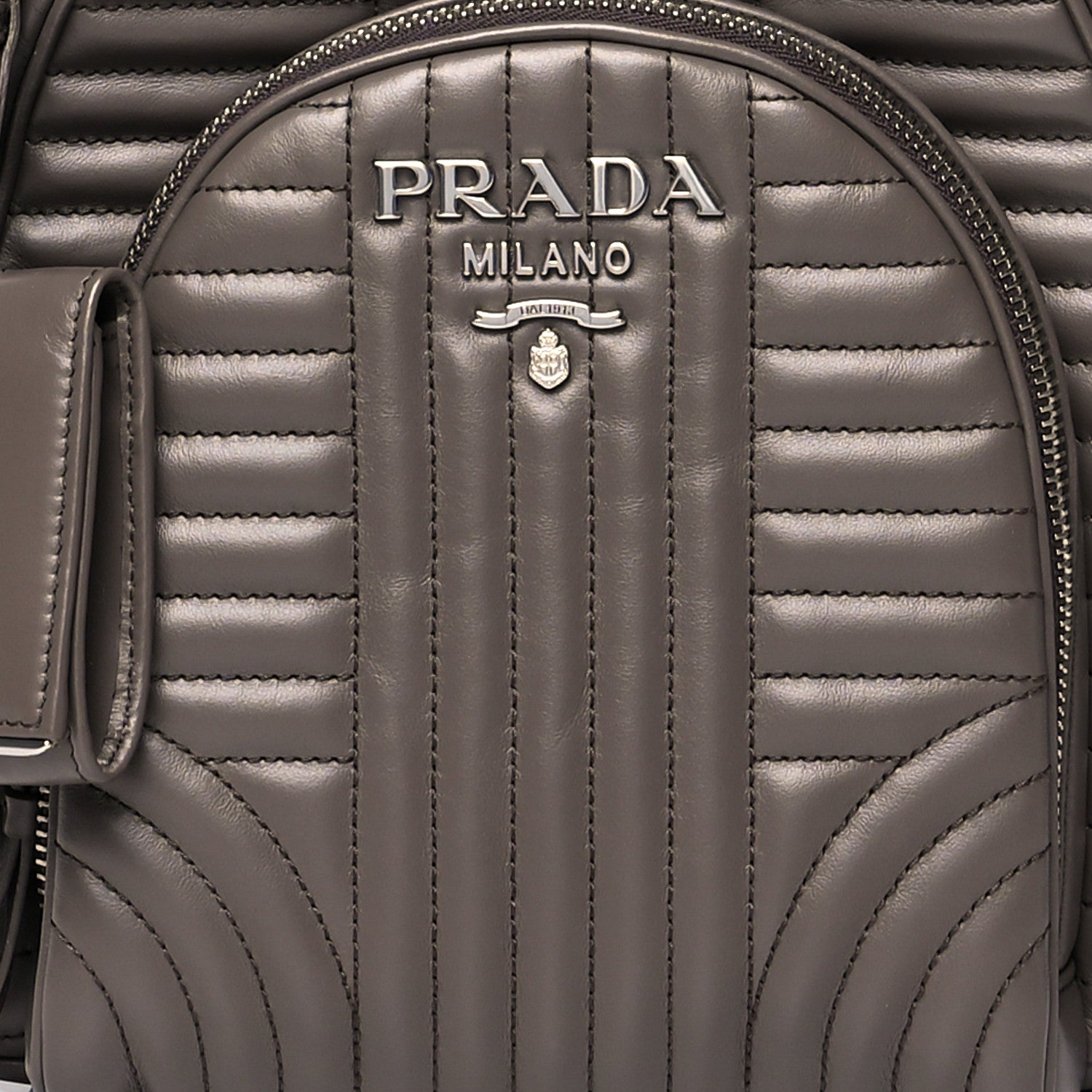 Prada Soft Calfskin Impunture Diagramme Day Backpack Bambu 7 of 9