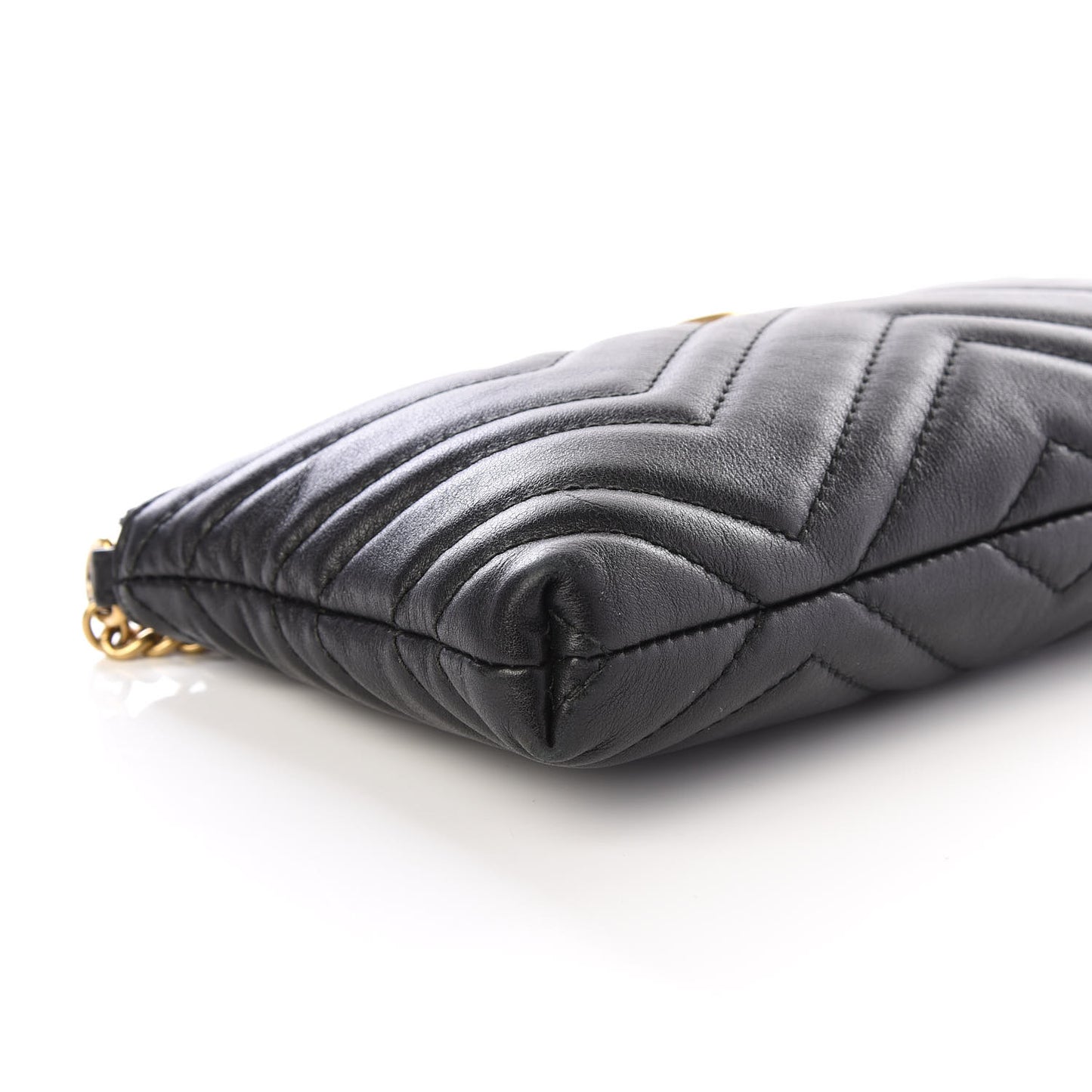 Calfskin Matelasse Mini GG Marmont Chain Bag Black