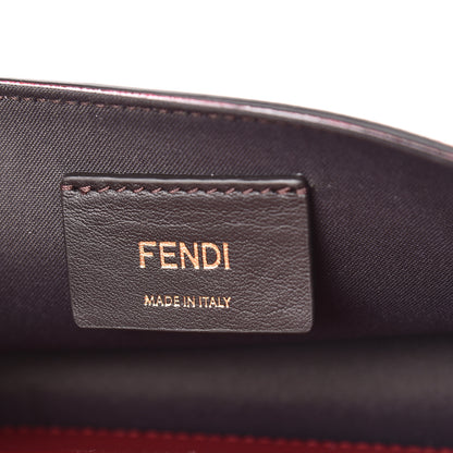 Fendi Vitello Cruise F is Fendi Bi-Color FF 1974 Embossed Envelope Belt Bag Maya Black Fragola 6 of 10