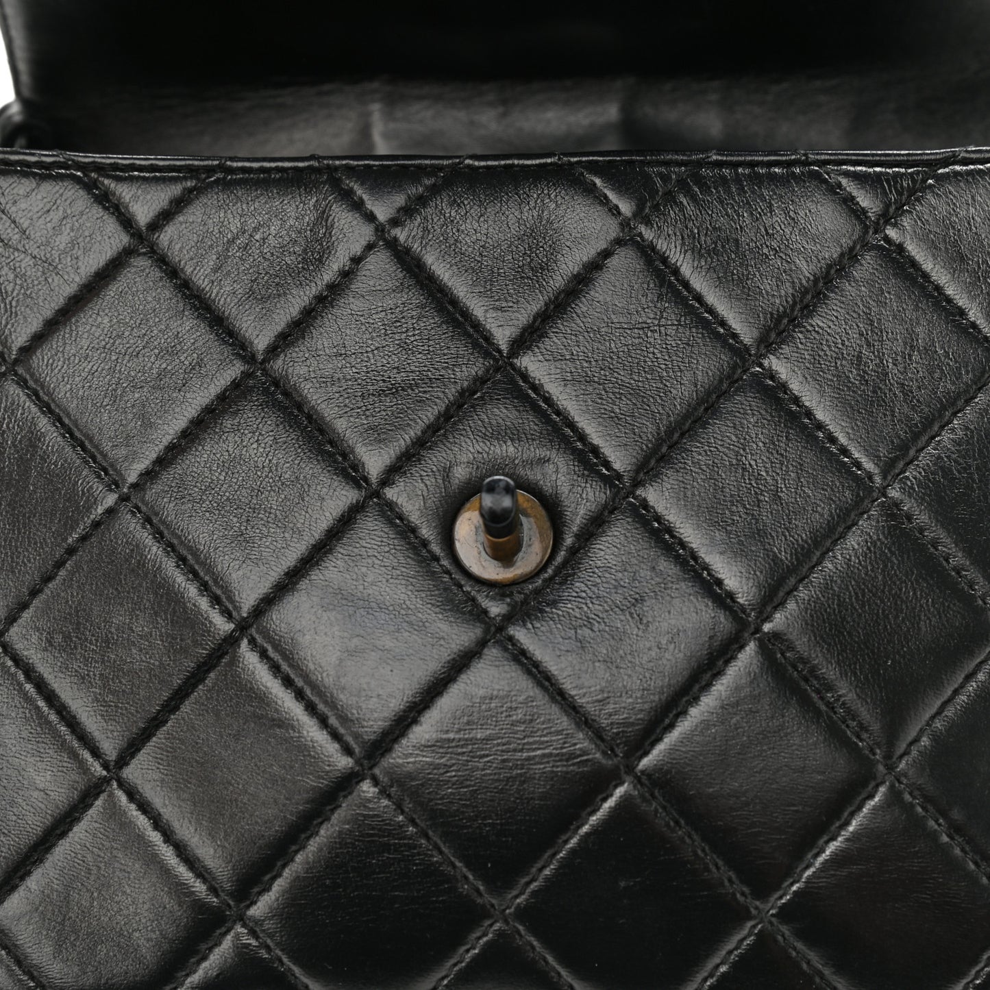 Lambskin Quilted Shoulder Flap Bag So Black