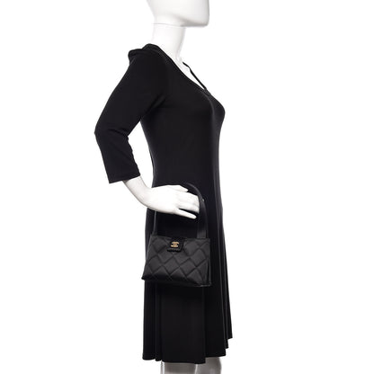 Chanel Satin Quilted Evening Bag Black 2 of 11