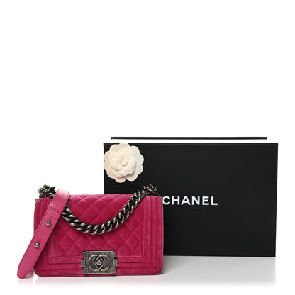 Chanel Velvet Quilted Small Boy Flap Fuchsia 15 of 15