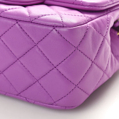 Chanel Lambskin Quilted Mini Pearl Crush Flap Purple 10 of 10