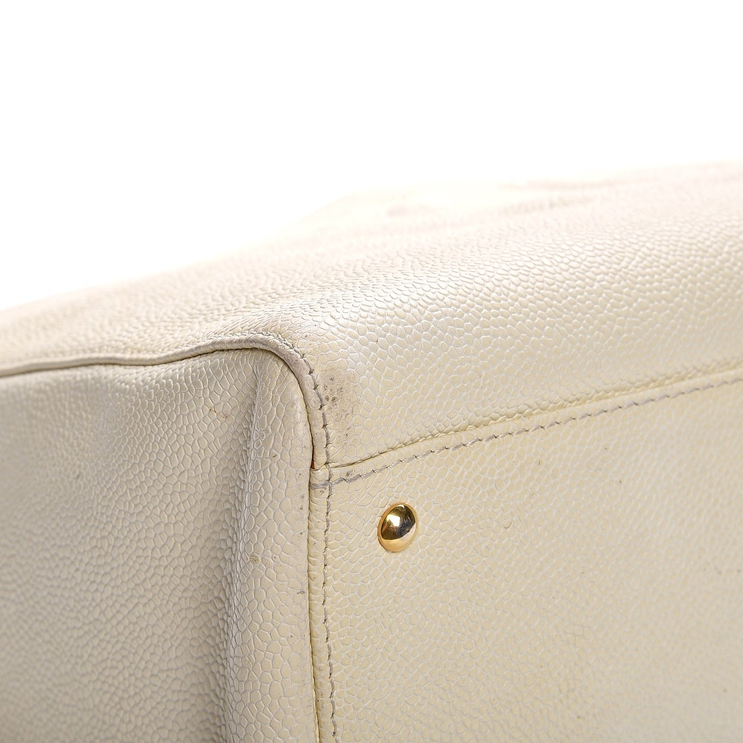 Caviar Large CC Shoulder Bag Ivory