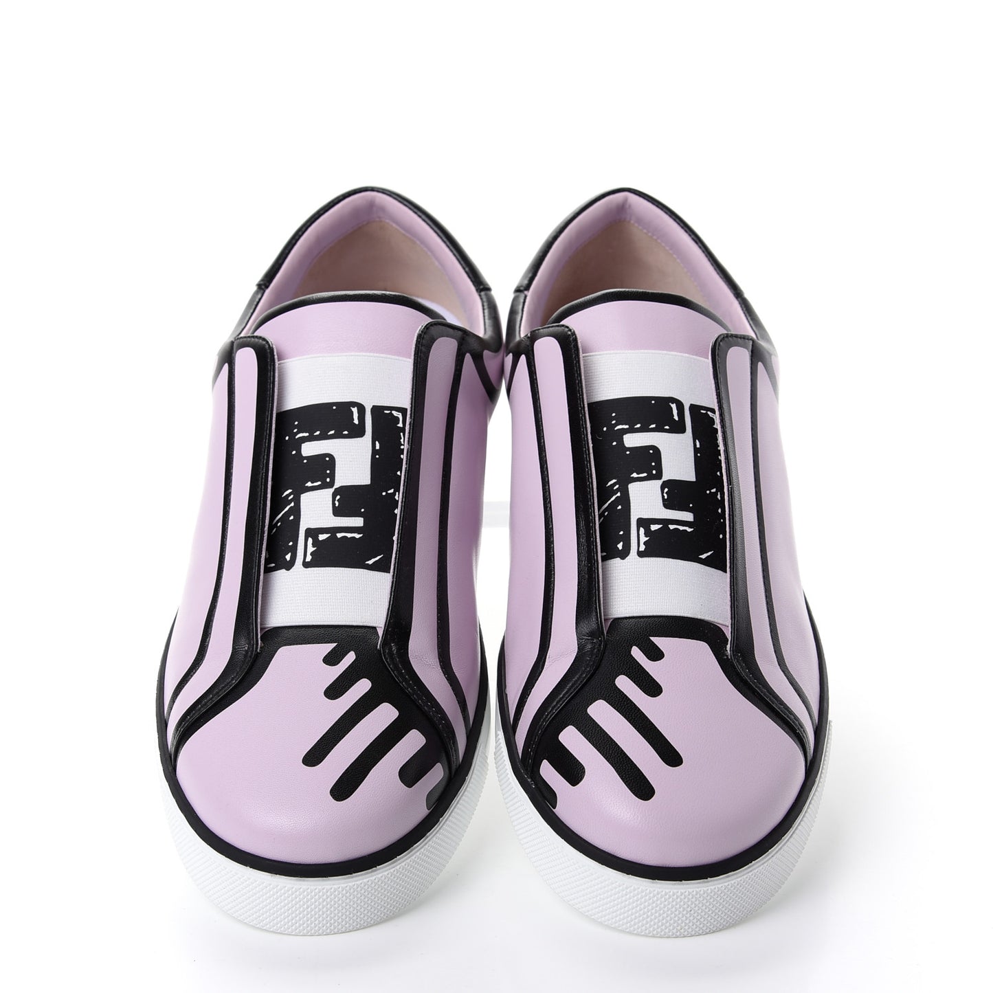 X JOSHUA VIDES Nappa Rockoclick Slip On Sneakers 41 Pink Xiloph White Black