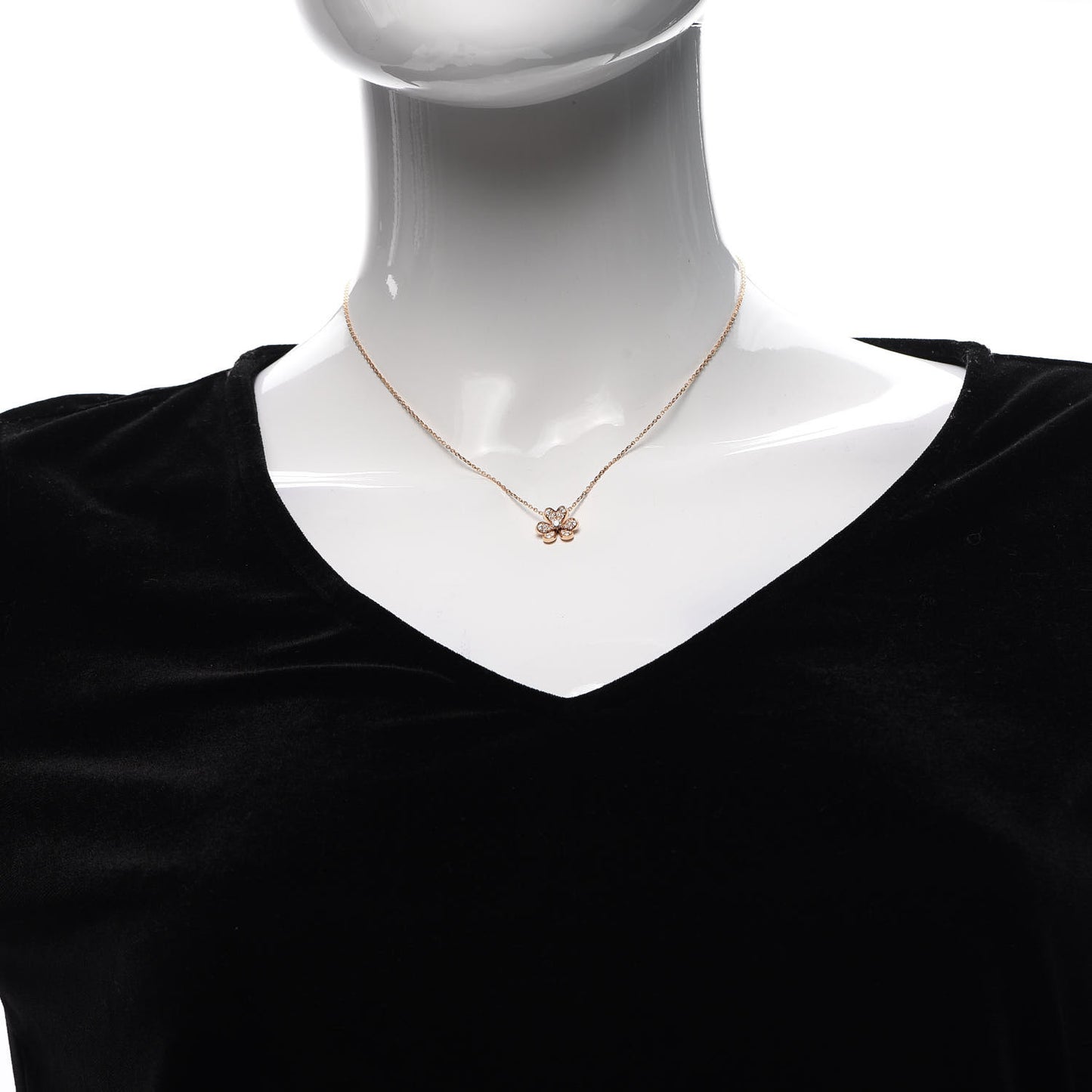18K Rose Gold Diamond Mini Frivole Pendant Necklace
