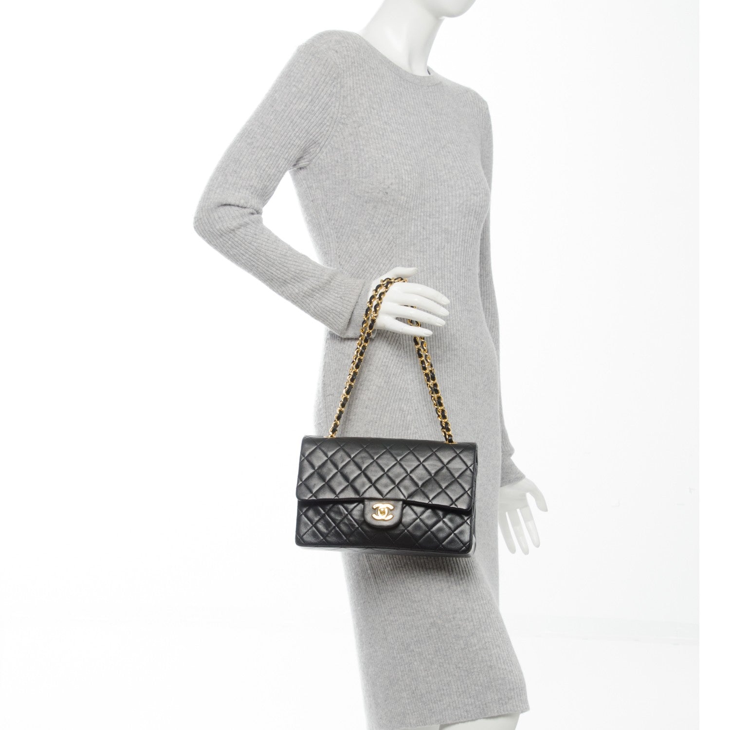 Chanel Lambskin Quilted Medium Double Flap Black 2 of 11