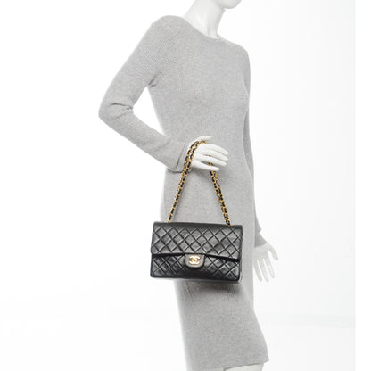 Chanel Lambskin Quilted Medium Double Flap Black 2 of 11
