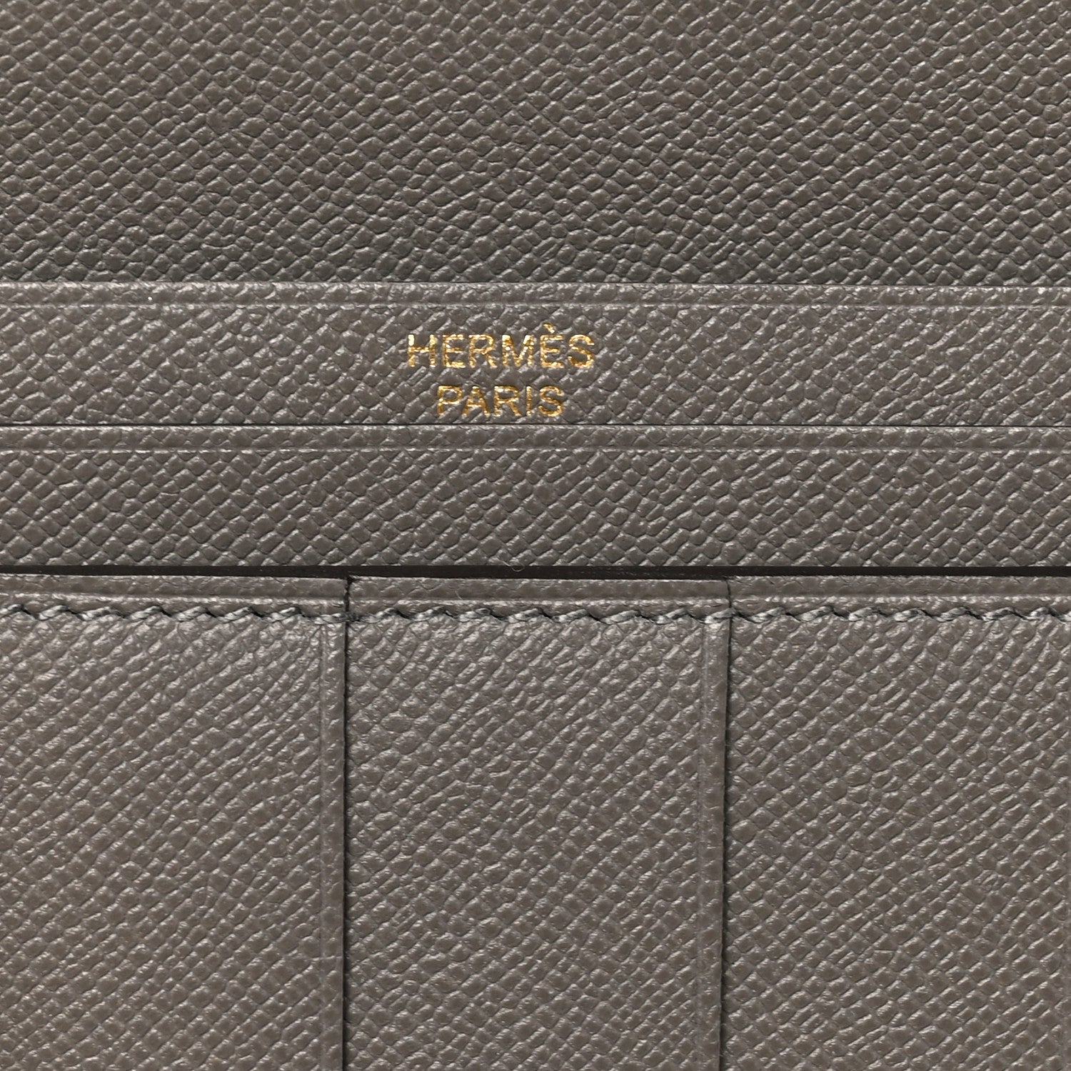 Hermes Grained Monsieur Bearn Gusset Wallet Gris Meyer 5 of 9