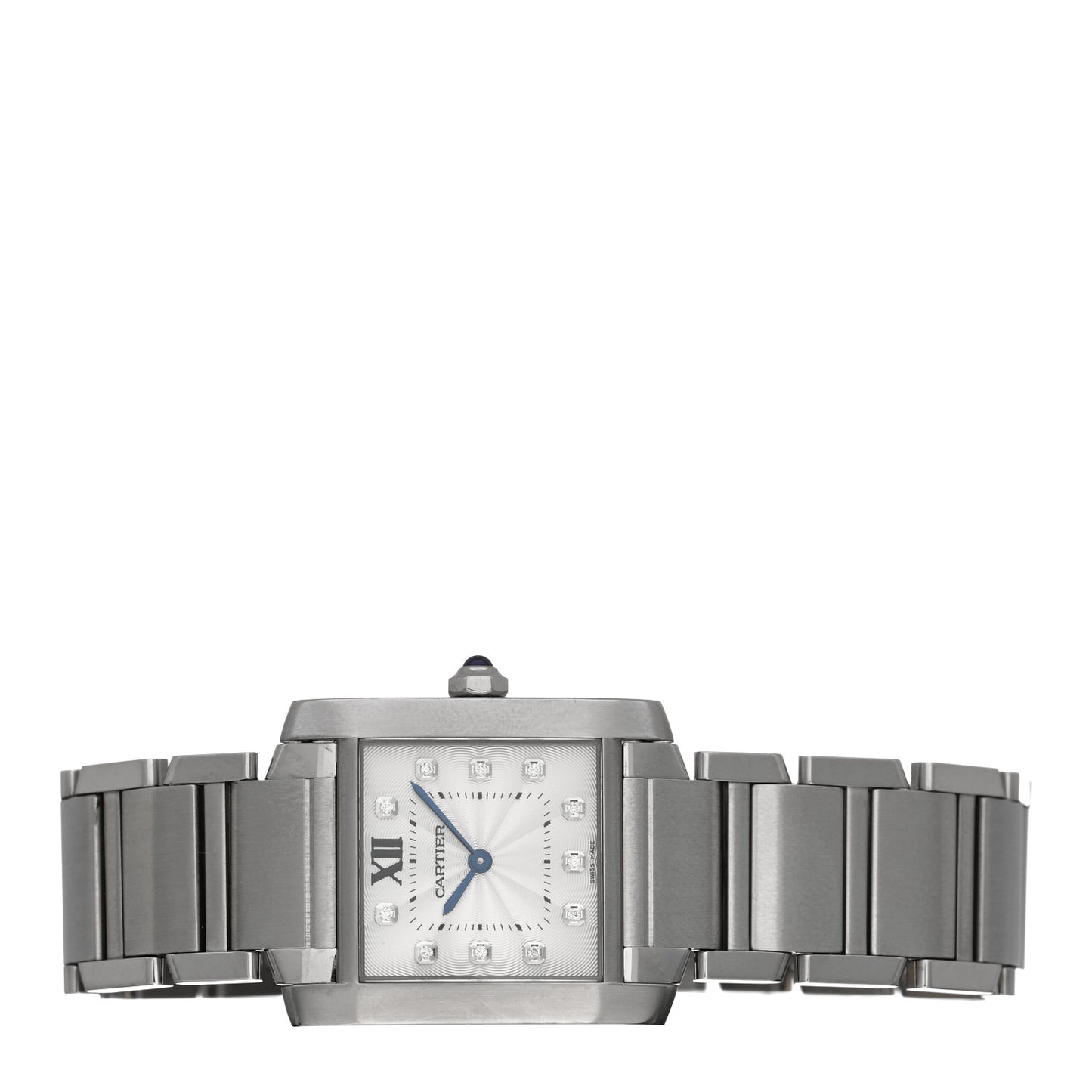 Stainless Steel Diamond 25mm Tank Francaise Quartz Watch
